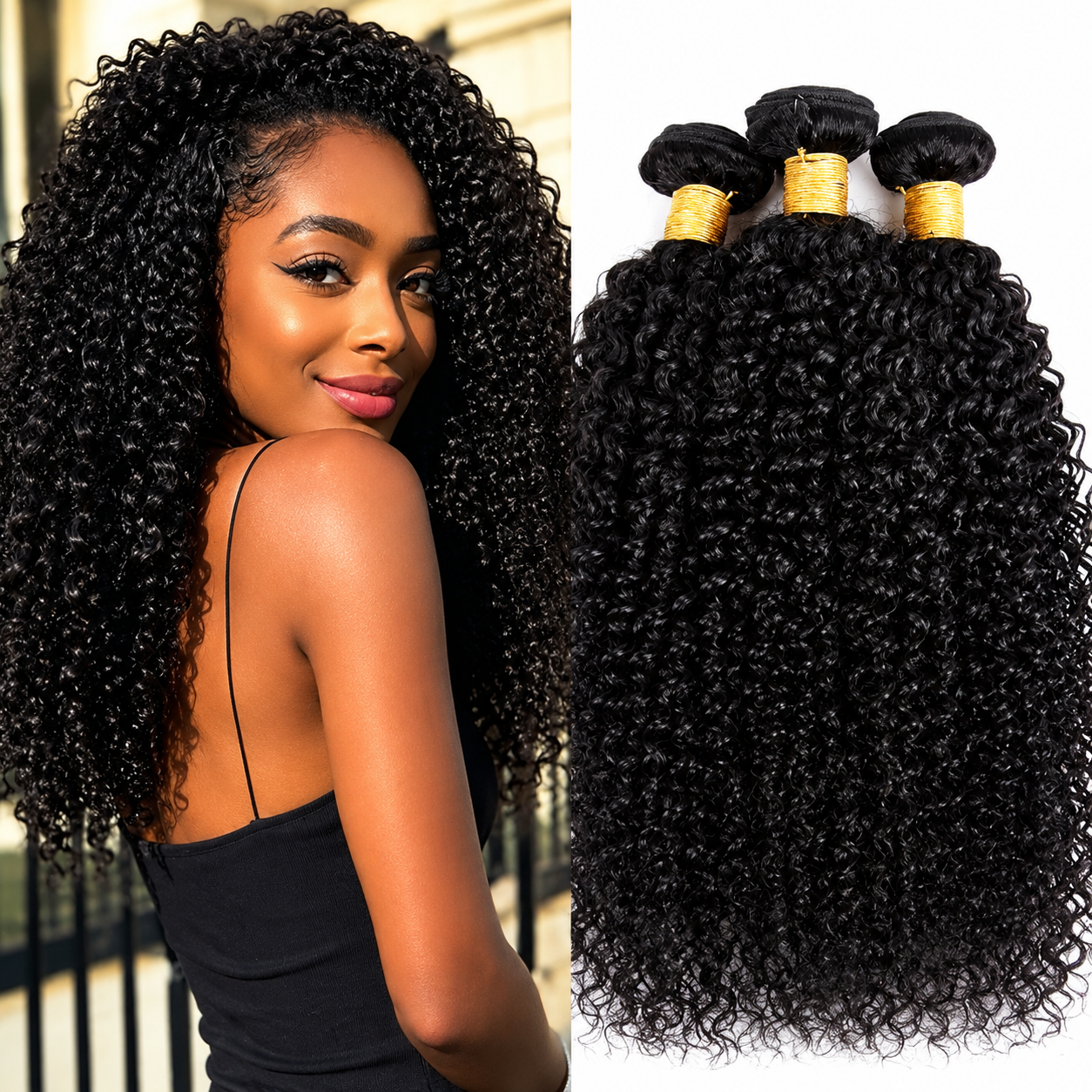 Mechas Afro Kinky Deep Curly 18A | Cabelo Virgem 100% Natural | Trama Dupla