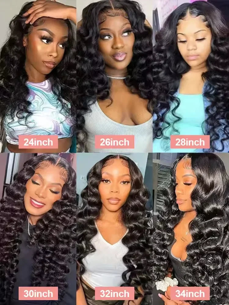 Mechas de Cabelo Humano Loose Deep Wave Brasileiro Remy Virgem — Extensões Duplas Espessas Cor Preto Natural para Mulher
