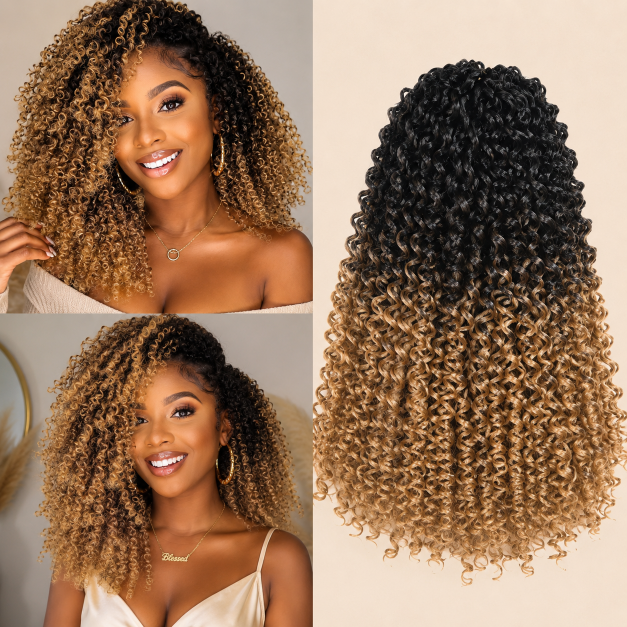Yanky Twist Crochet Hair | Extensões Sintéticas para Tranças | 8 a 14 Polegadas | 24 Peças