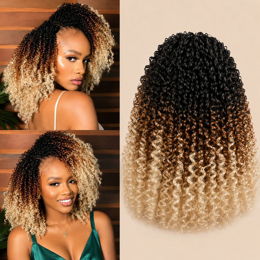 Yanky Twist Crochet Hair | Extensões Sintéticas para Tranças | 8 a 14 Polegadas | 24 Peças