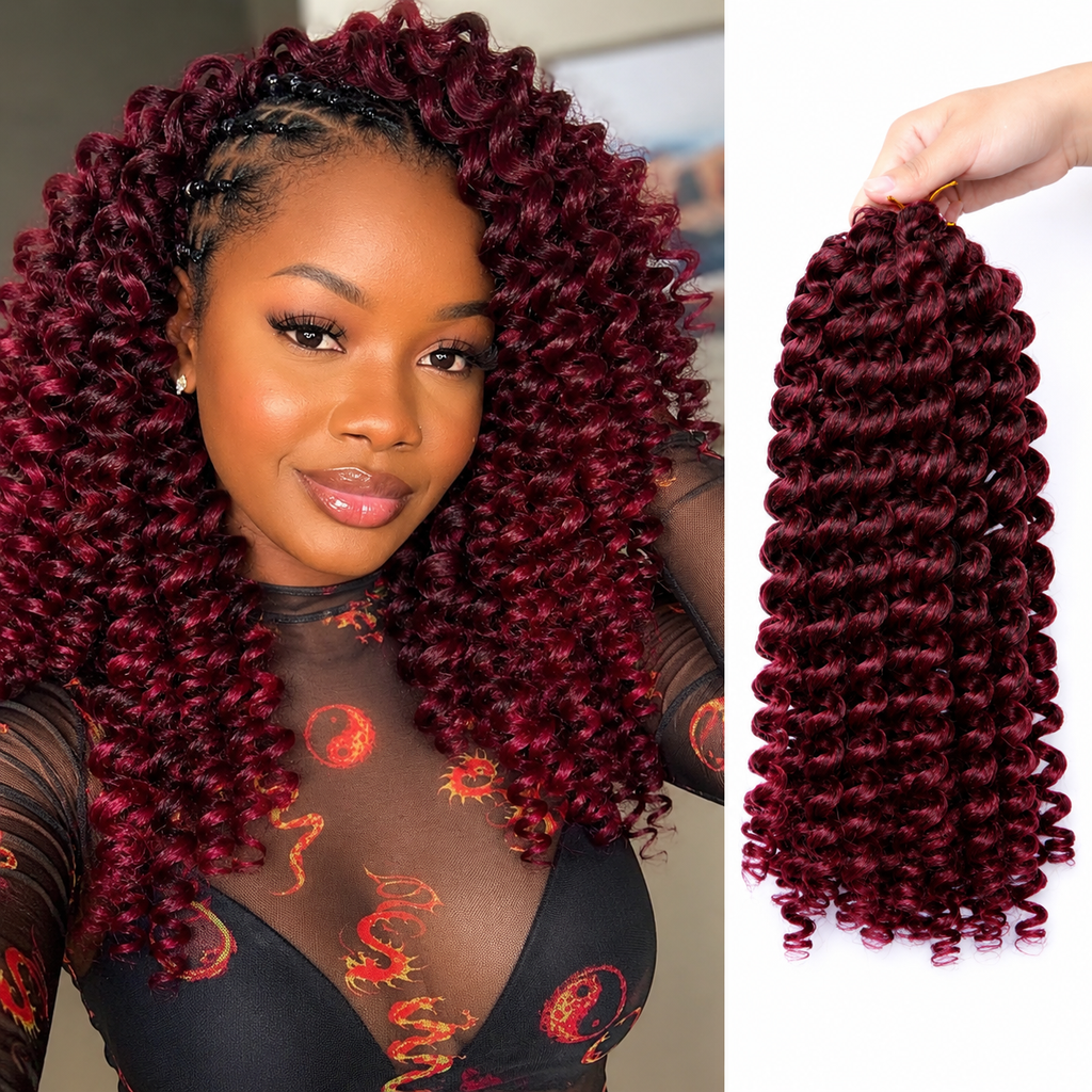 Jumpy Wand Curl Crochet Braids | Extensões Pré-Torcidas Ombre | Cabelo Sintético para Tranças Africanas