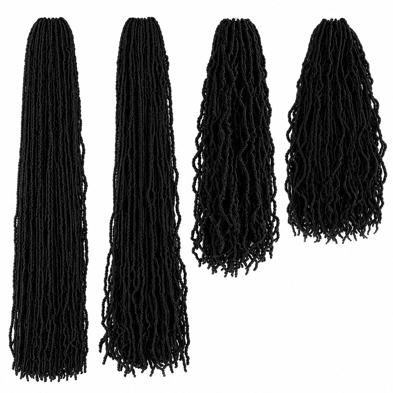Tranças Crochet Nu Locs Goddess Faux Locs | Cabelo Sintético Ombré 14 a 44 Polegadas