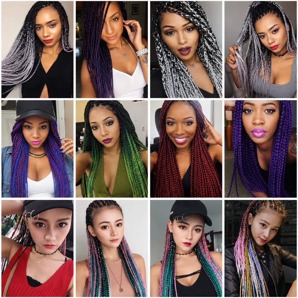 Cabelo Pré-Esticado Sintético Jumbo Ombré | Tranças 24 Polegadas 165g