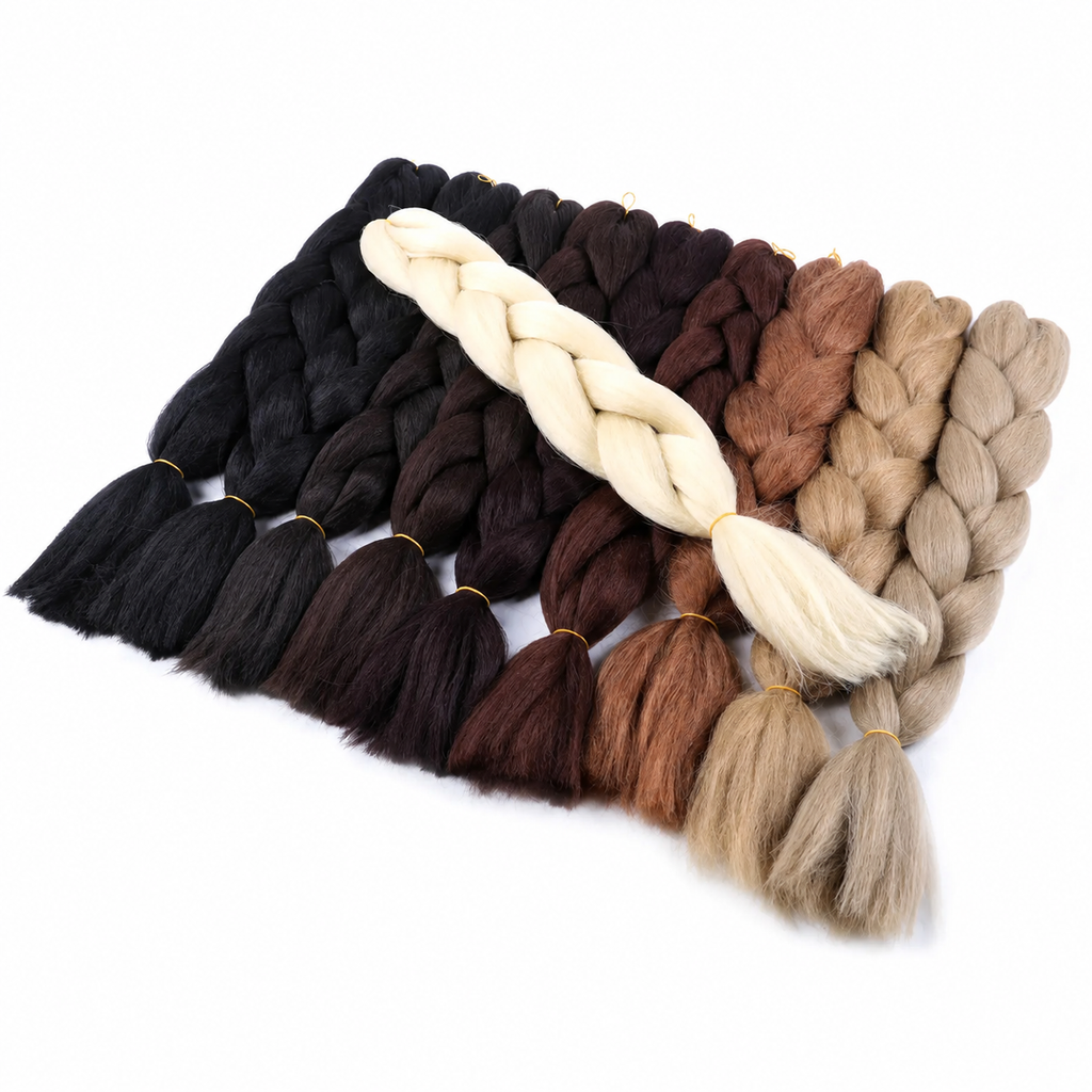 Cabelo Sintético Jumbo Box Braids 60cm | Ombré Roxo Afro | Tranças Grossas