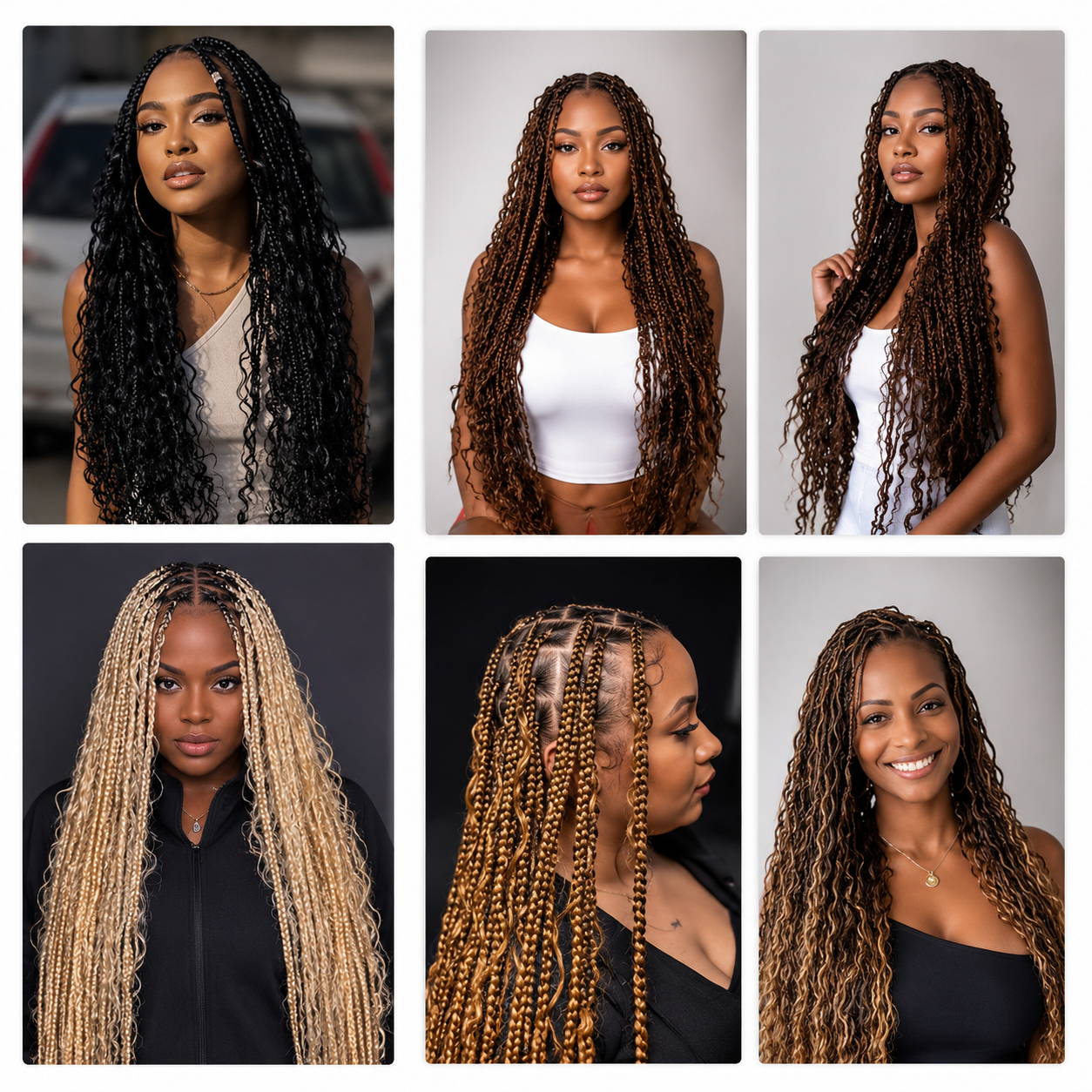 Extensões Boho Braids Faux Locs Sintéticas | Deep Wave | 14"-22" | Sem Trama