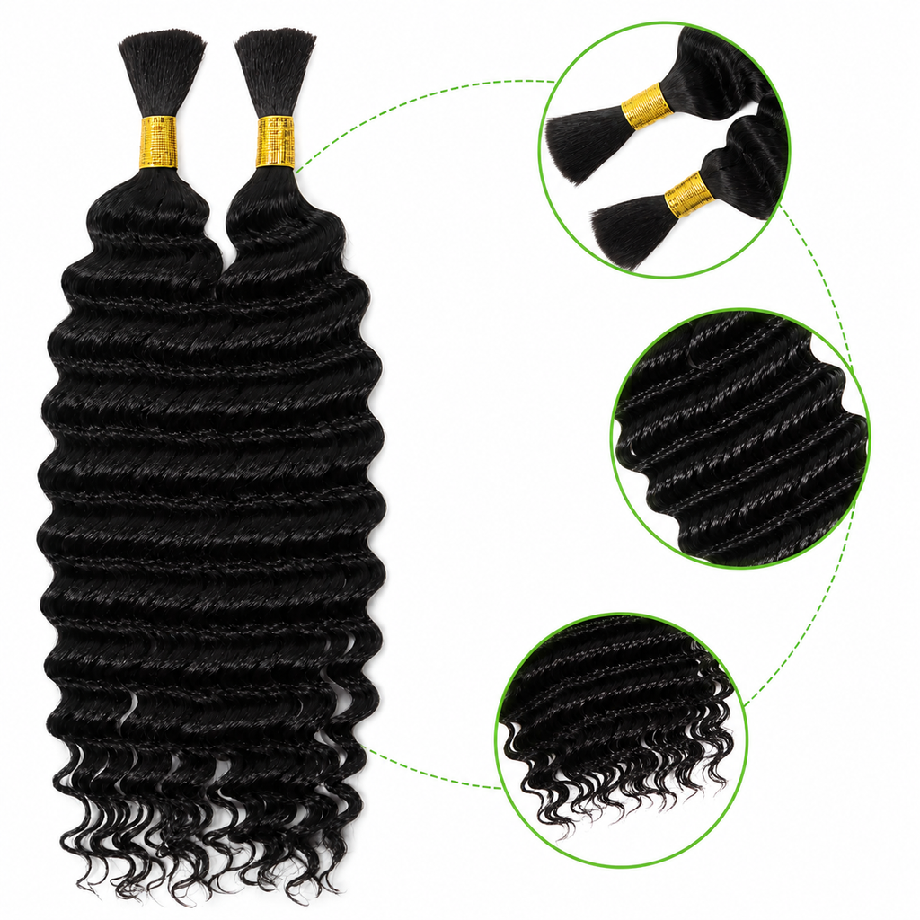 Extensões Boho Braids Faux Locs Sintéticas | Deep Wave | 14"-22" | Sem Trama