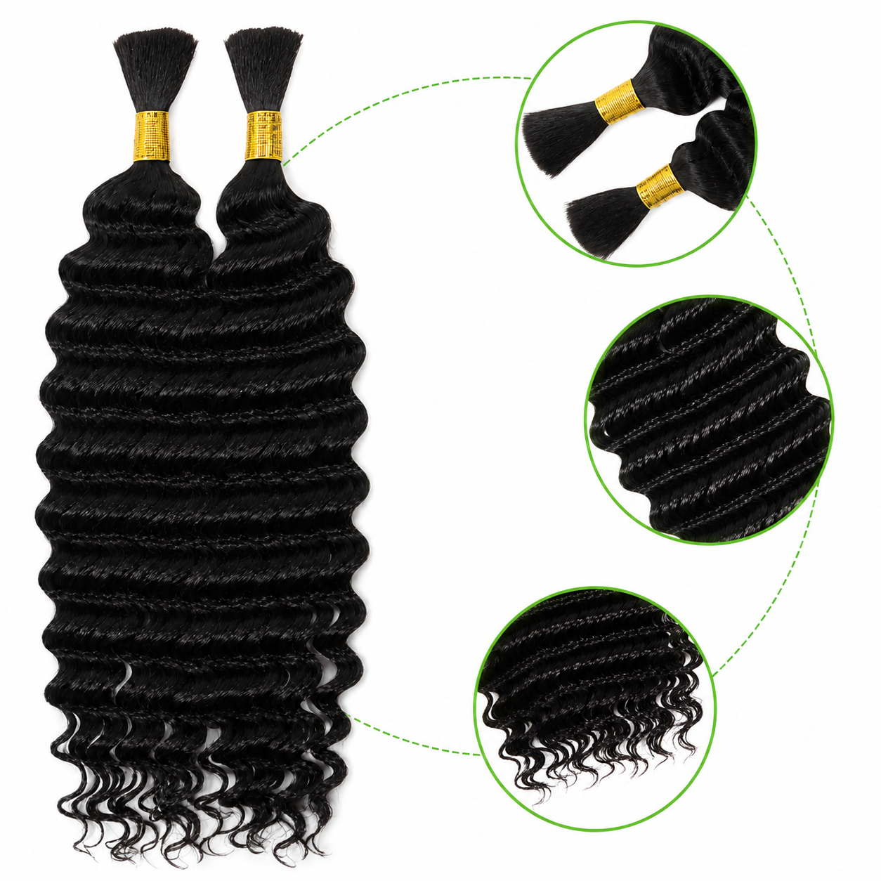Extensões Boho Braids Faux Locs Sintéticas | Deep Wave | 14"-22" | Sem Trama