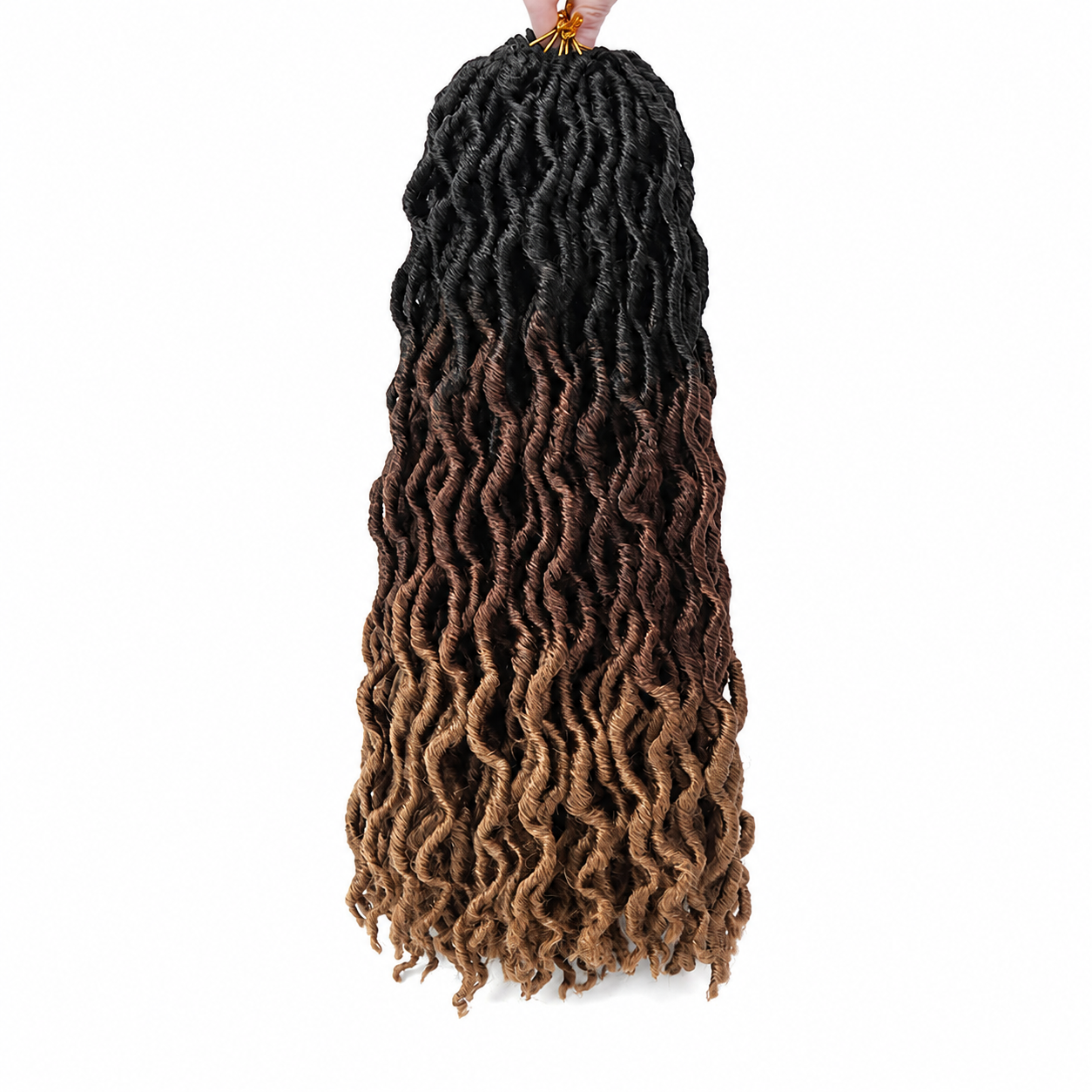Goddess Faux Locs Crochet | Gypsy Locs Ondulados 3 Tons | Pack de 6