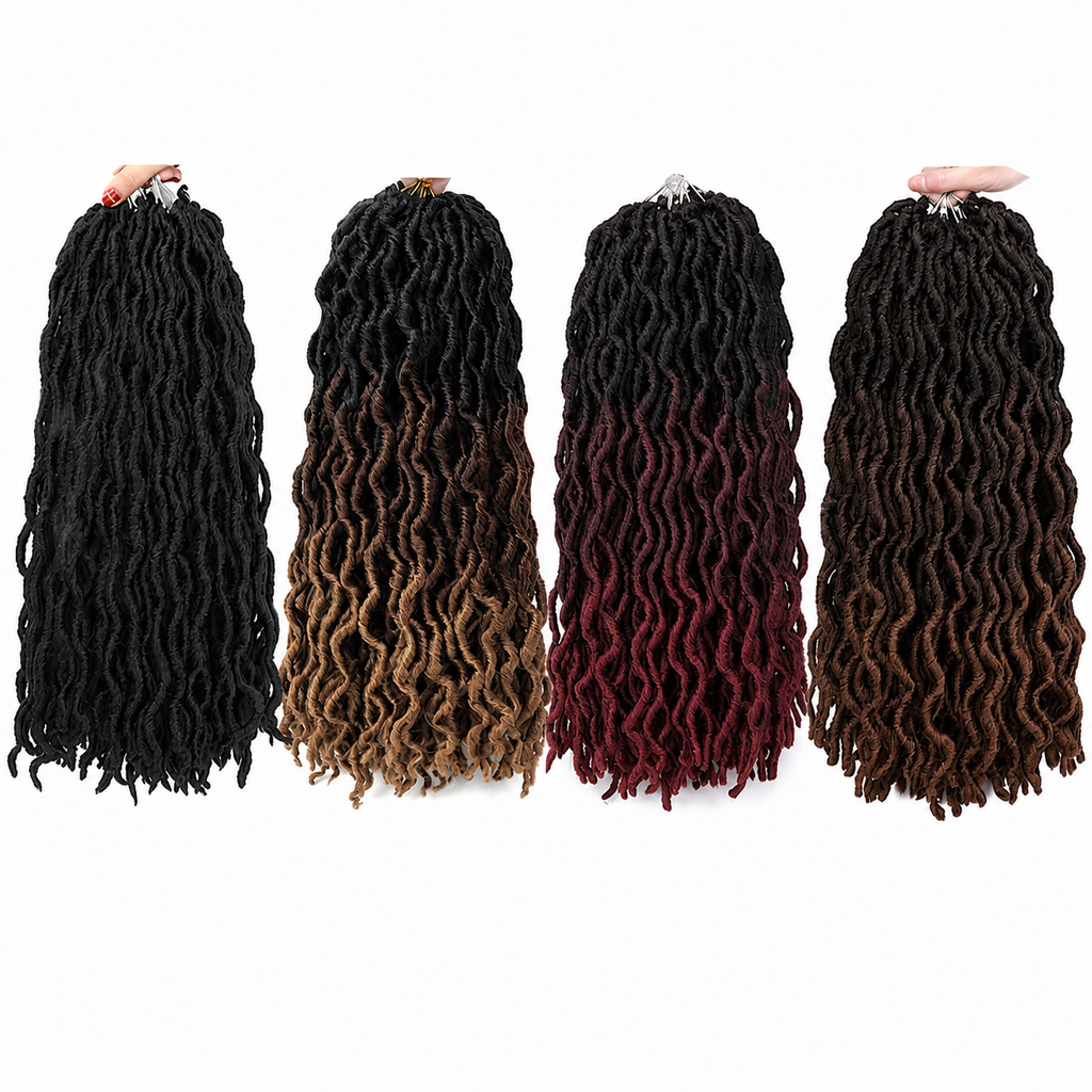 Goddess Faux Locs Crochet | Gypsy Locs Ondulados 3 Tons | Pack de 6