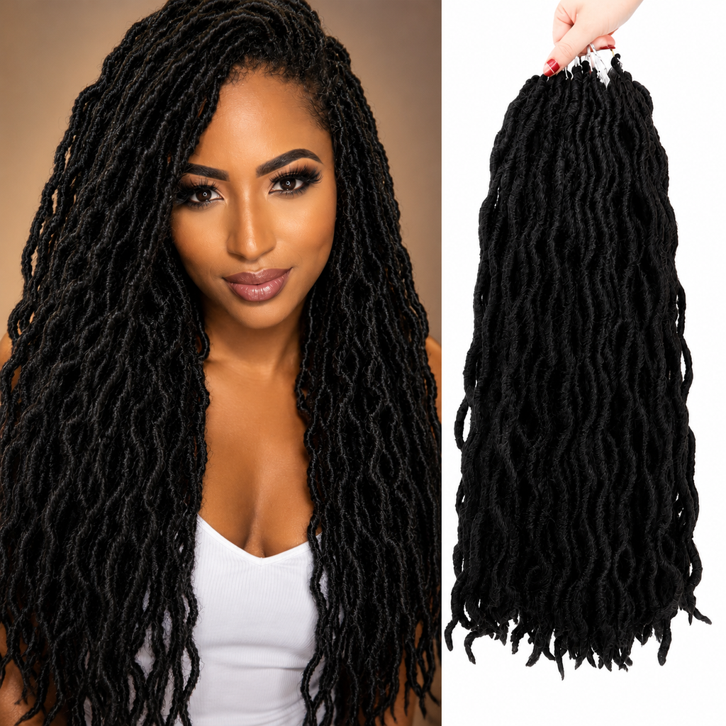 Goddess Faux Locs Crochet | Gypsy Locs Ondulados 3 Tons | Pack de 6
