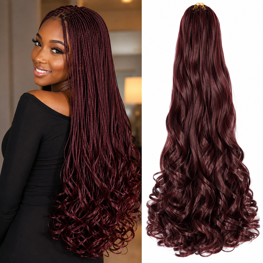 Cabelo Sintético Pré-Esticado French Curly | Tranças Onduladas Leves e Bouncy