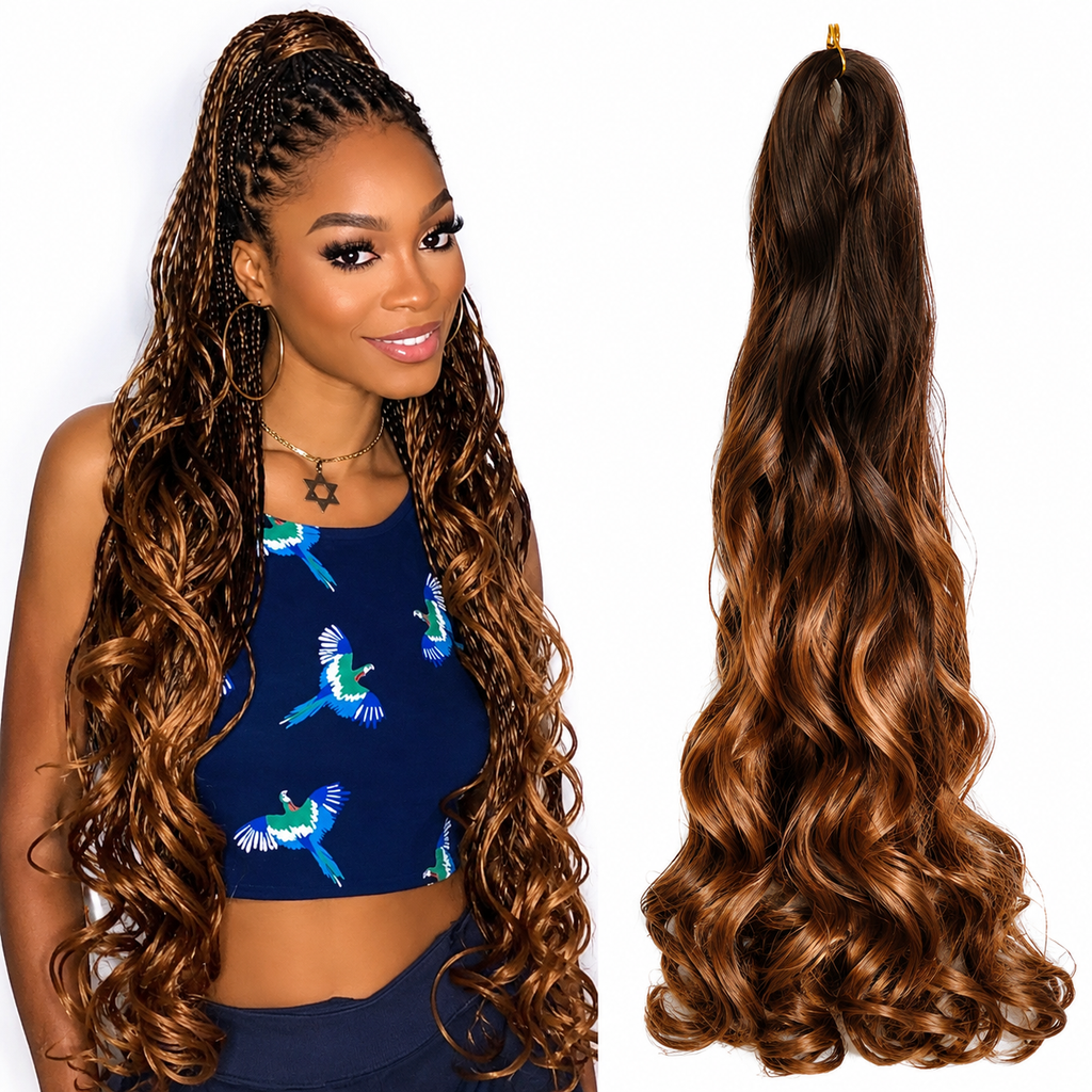 Cabelo Sintético Pré-Esticado French Curly | Tranças Onduladas Leves e Bouncy