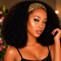 Peruca com Headband Afro Kinky Curly | Cabelo Brasileiro Remy 180% Densidade