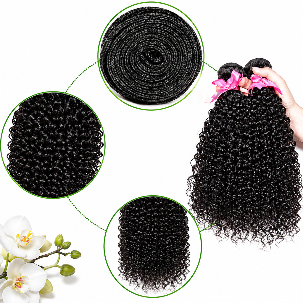 Mechas Afro Kinky Deep Curly 18A | Cabelo Virgem 100% Natural | Trama Dupla