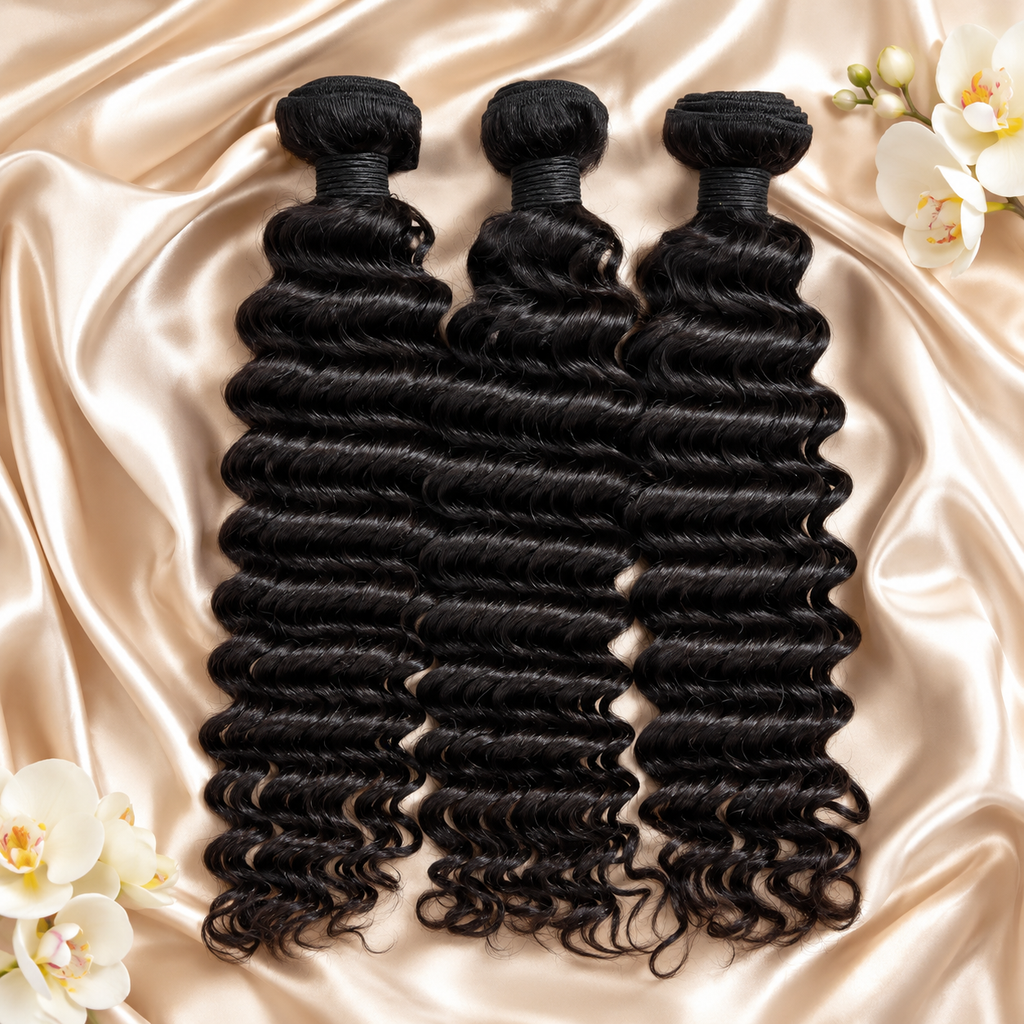 Mechas Brasileiras Deep Wave 100cm | Cabelo Remy Não Processado | Pack de 3/4