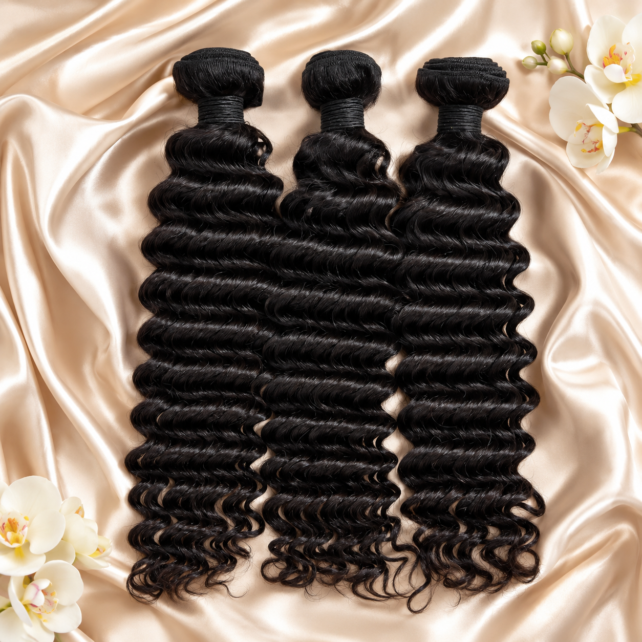 Mechas Brasileiras Deep Wave 100cm | Cabelo Remy Não Processado | Pack de 3/4