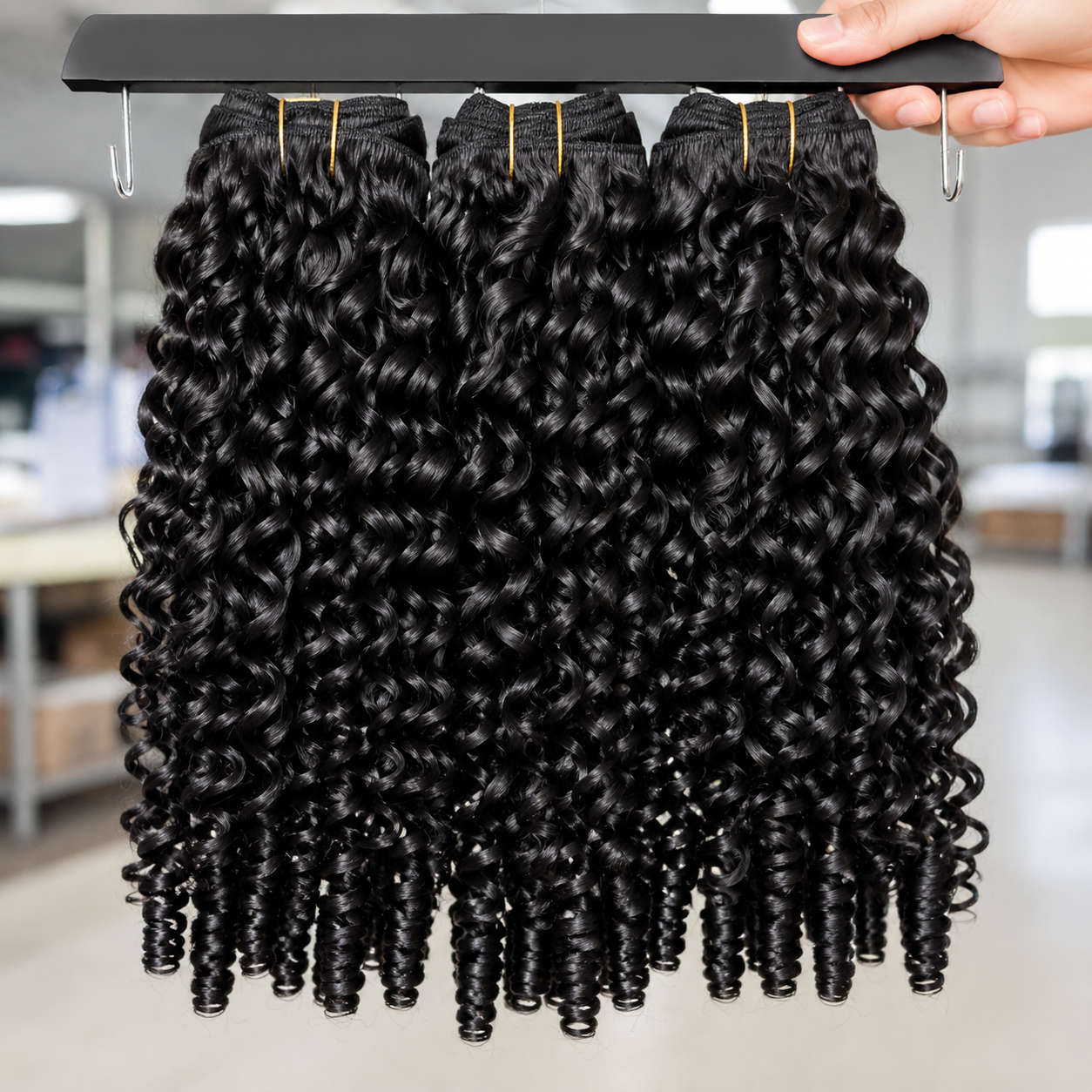 Mechas Burmese Cacheadas 12A | Water Wave 3C4A | Cabelo Humano em Bruto 45-75cm