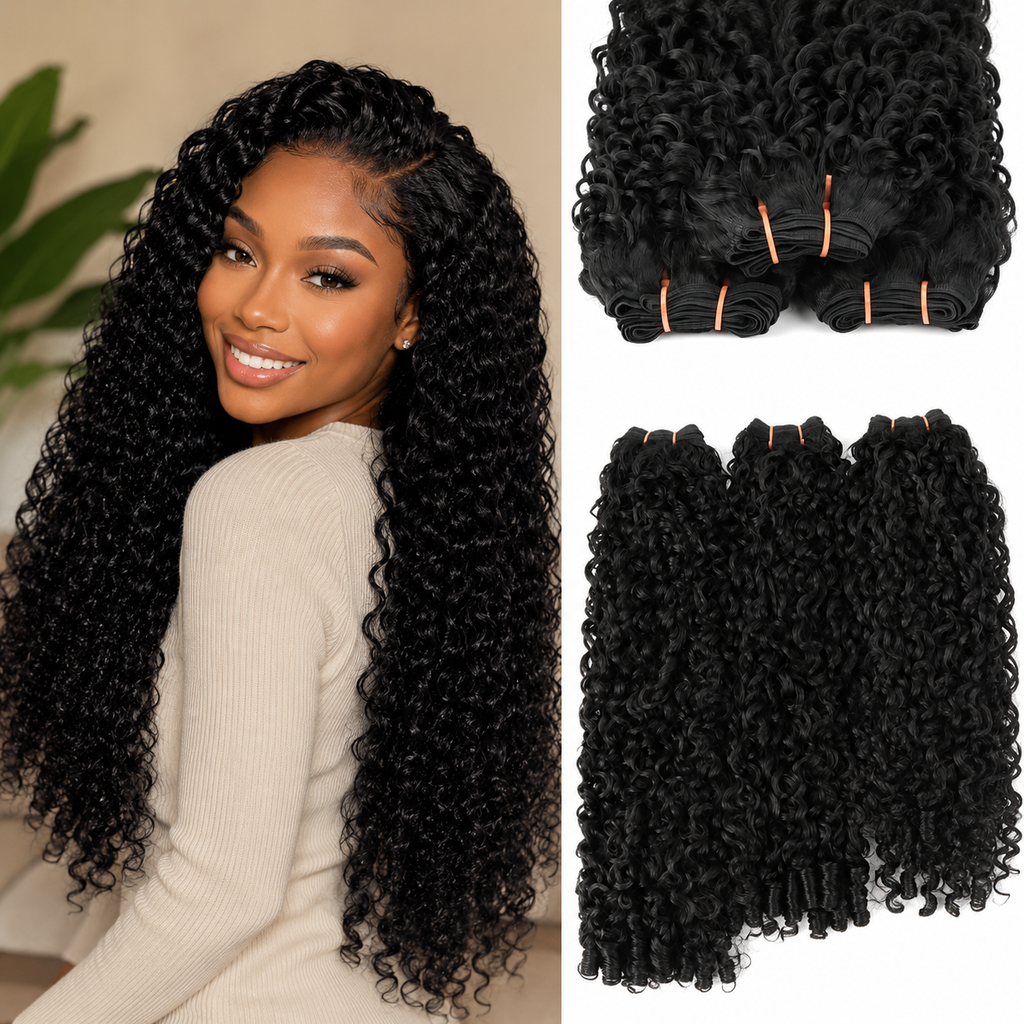 Mechas Burmese Cacheadas 12A | Water Wave 3C4A | Cabelo Humano em Bruto 45-75cm