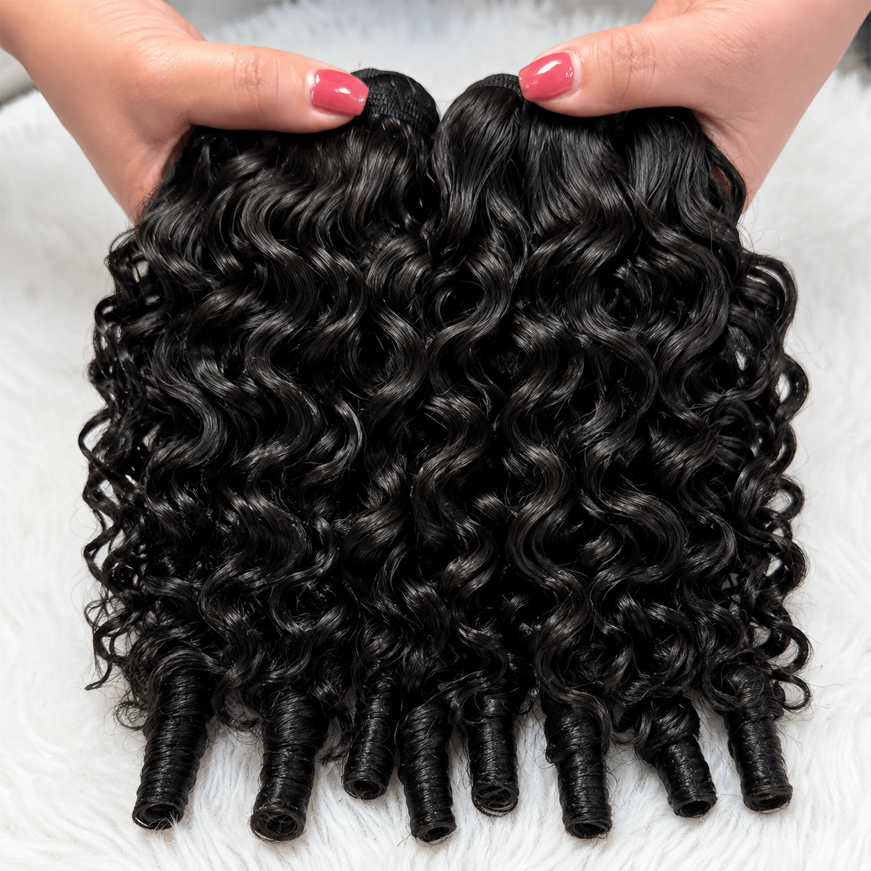 Mechas Burmese Cacheadas 12A | Water Wave 3C4A | Cabelo Humano em Bruto 45-75cm