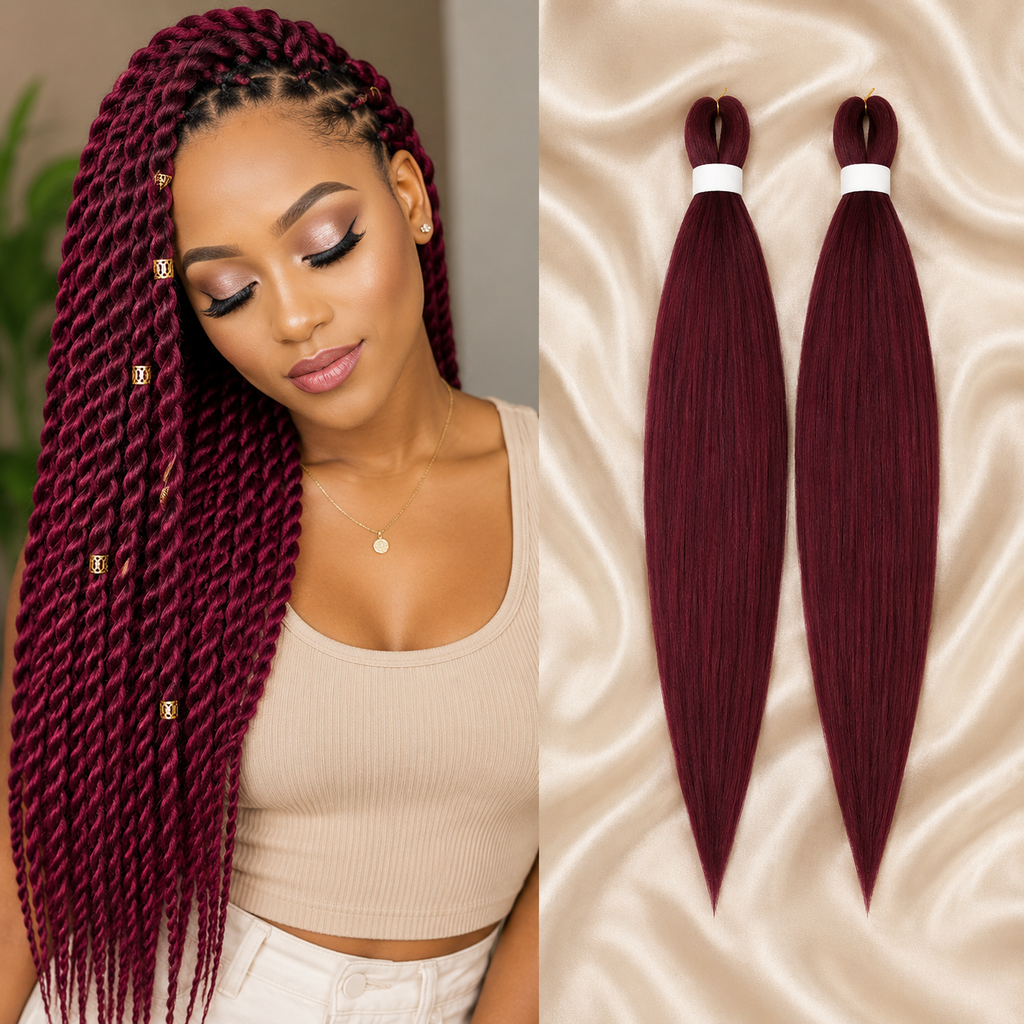 Cabelo Sintético Pré-Esticado Ombré Castanho 76cm | YAKI Jumbo Braids