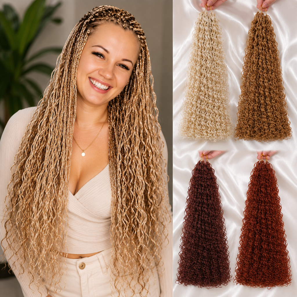Tranças Zizi Cacheadas Sintéticas 50cm | Micro Box Braids | 50g