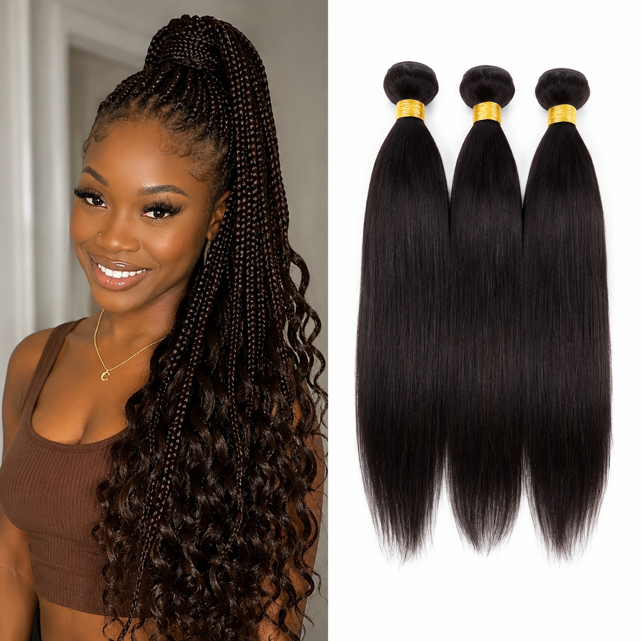 Cabelo Sintético Pré-Esticado para Tranças | 66cm | Pack de 3