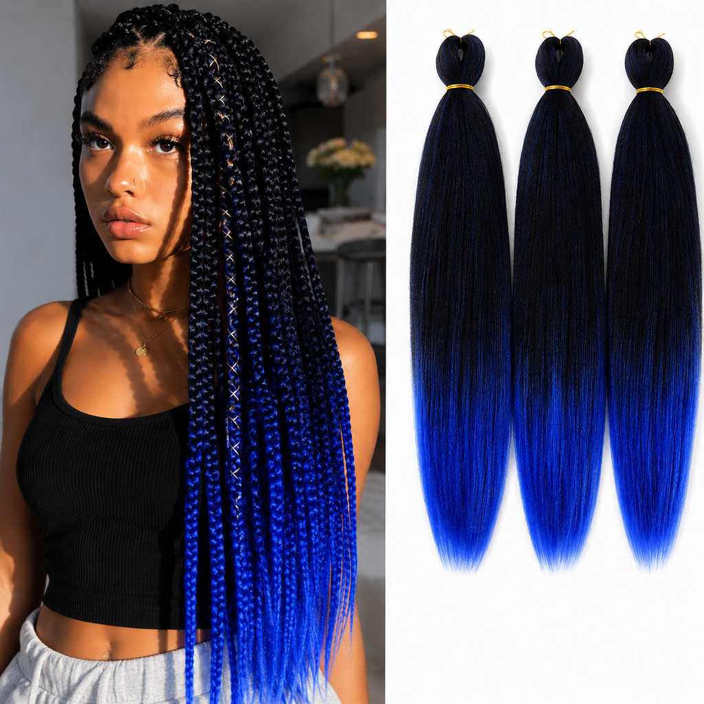 Cabelo Sintético Pré-Esticado para Tranças | 66cm | Pack de 3