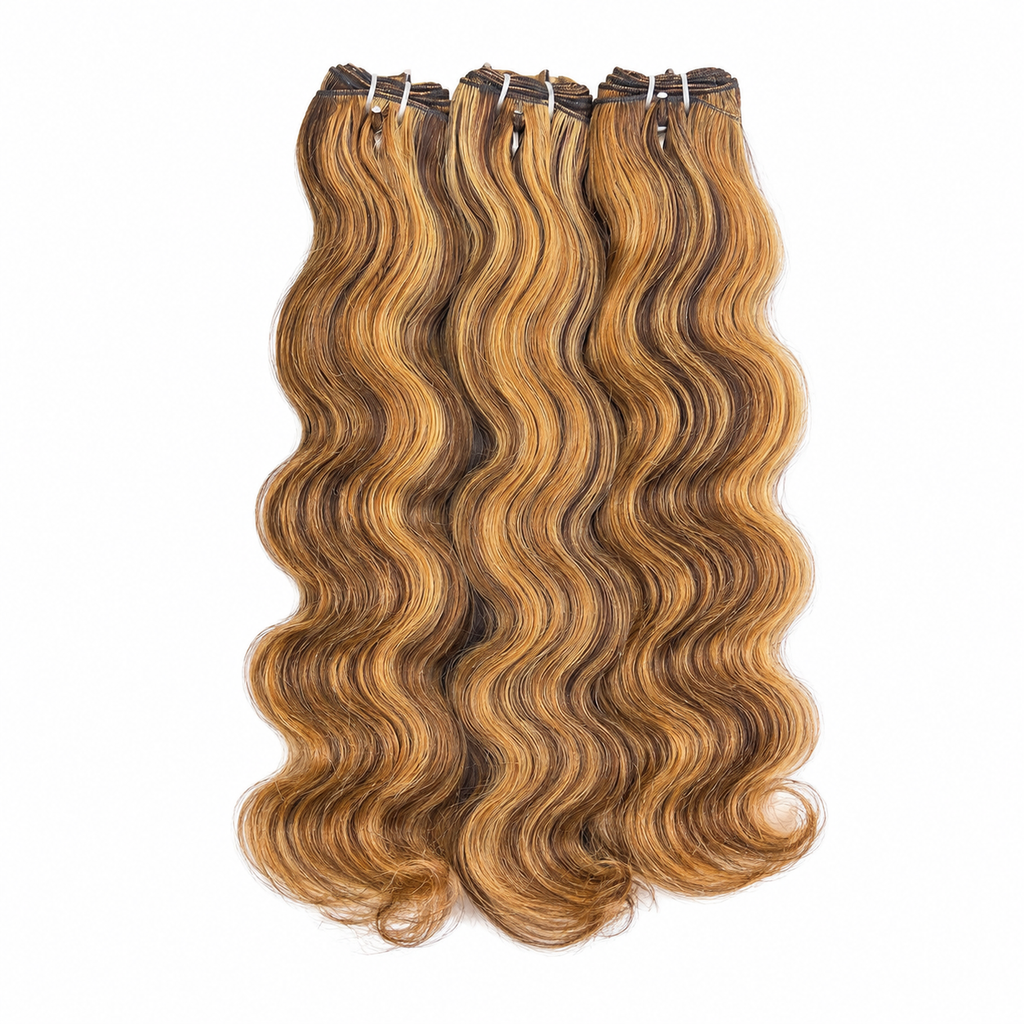 Mechas Body Wave Vietnamita – Cabelo Humano Virgem 100% | Loiro Mel Highlight #P4/27/613 | Grau 12A