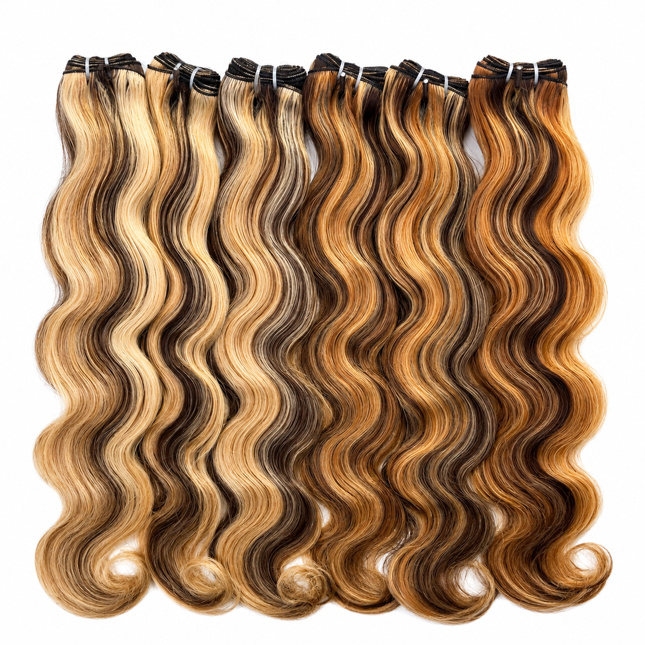 Mechas Body Wave Vietnamita – Cabelo Humano Virgem 100% | Loiro Mel Highlight #P4/27/613 | Grau 12A