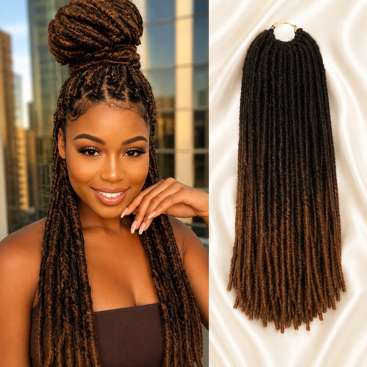 Tranças Crochet Twist Straight 18 Polegadas – Fibra Kanekalon Sintética | 12 Cores | HeyMide