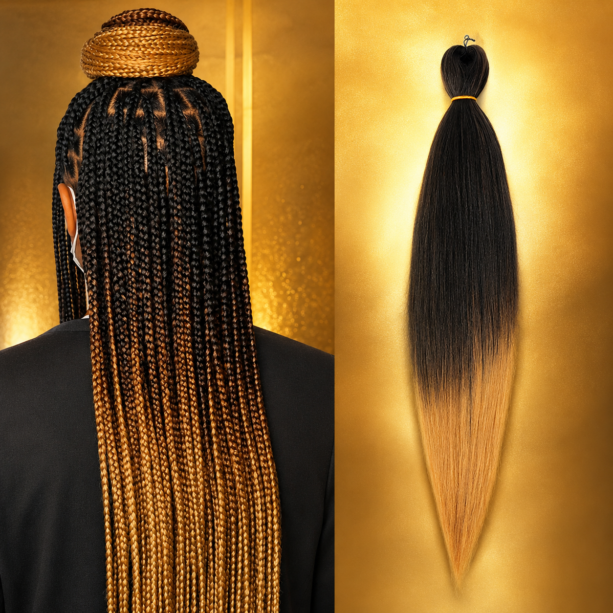Cabelo para Tranças Ombré Pré-Esticado | Fibra Sintética | 20 e 26 Polegadas | 7 Cores