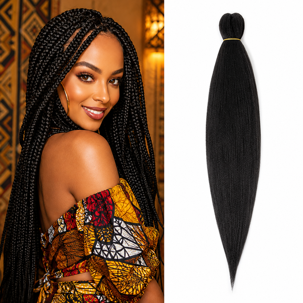 Cabelo para Tranças Ombré Pré-Esticado | Fibra Sintética | 20 e 26 Polegadas | 7 Cores