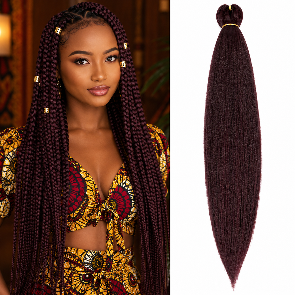 Cabelo para Tranças Ombré Pré-Esticado | Fibra Sintética | 20 e 26 Polegadas | 7 Cores
