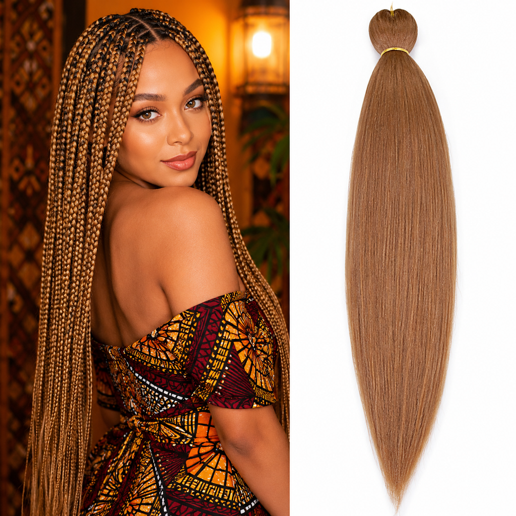Cabelo para Tranças Ombré Pré-Esticado | Fibra Sintética | 20 e 26 Polegadas | 7 Cores