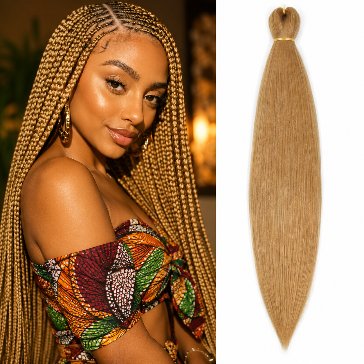 Cabelo para Tranças Ombré Pré-Esticado | Fibra Sintética | 20 e 26 Polegadas | 7 Cores