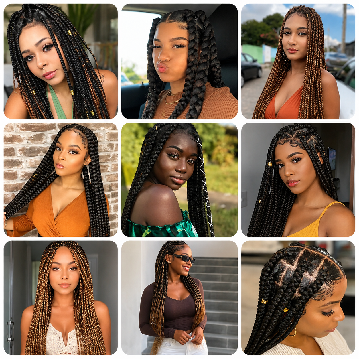Cabelo para Tranças Jumbo Pré-Esticado | Textura Yaki | 16 a 48 Polegadas | Fibra Sintética Box Braids