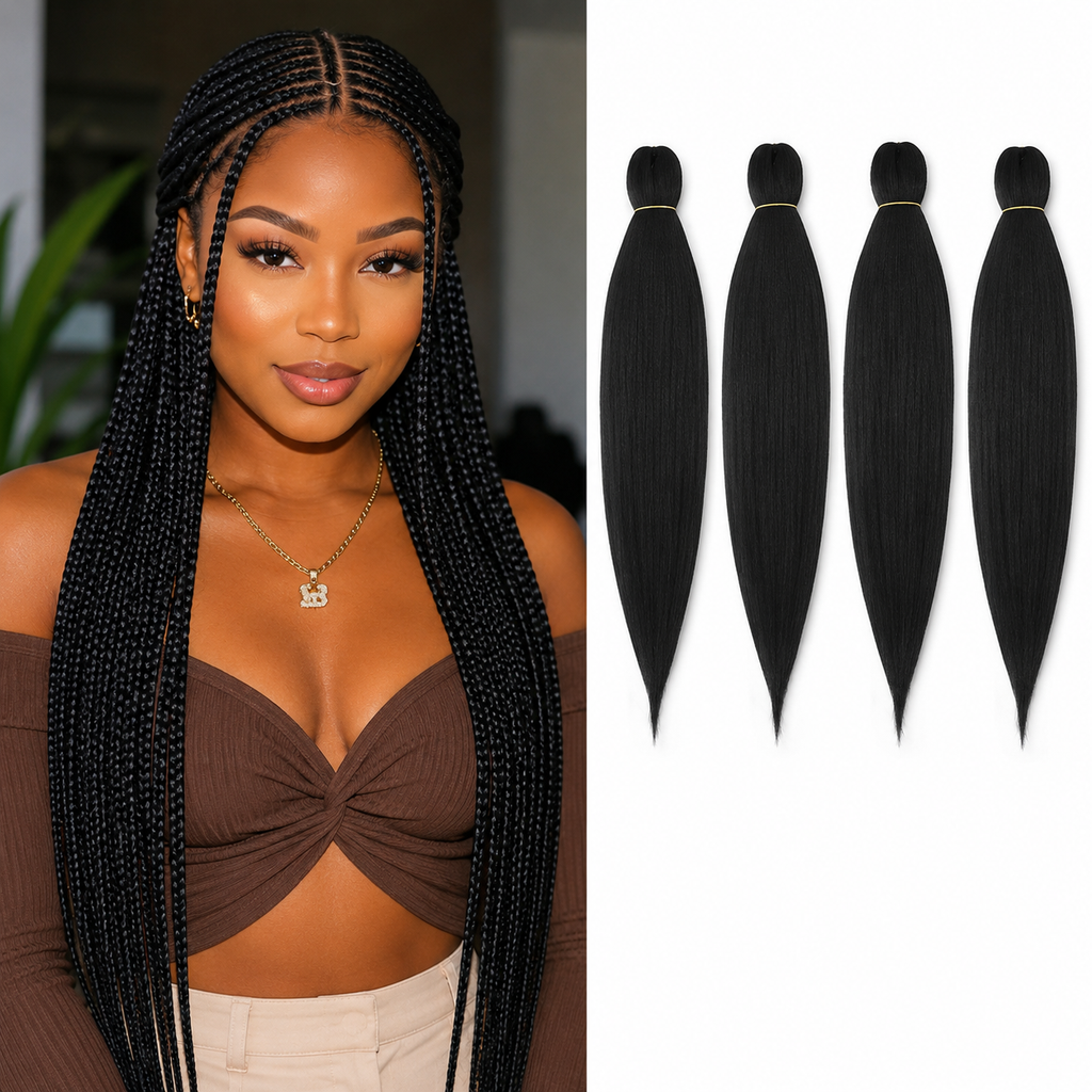 Cabelo para Tranças Jumbo Pré-Esticado | Textura Yaki | 16 a 48 Polegadas | Fibra Sintética Box Braids