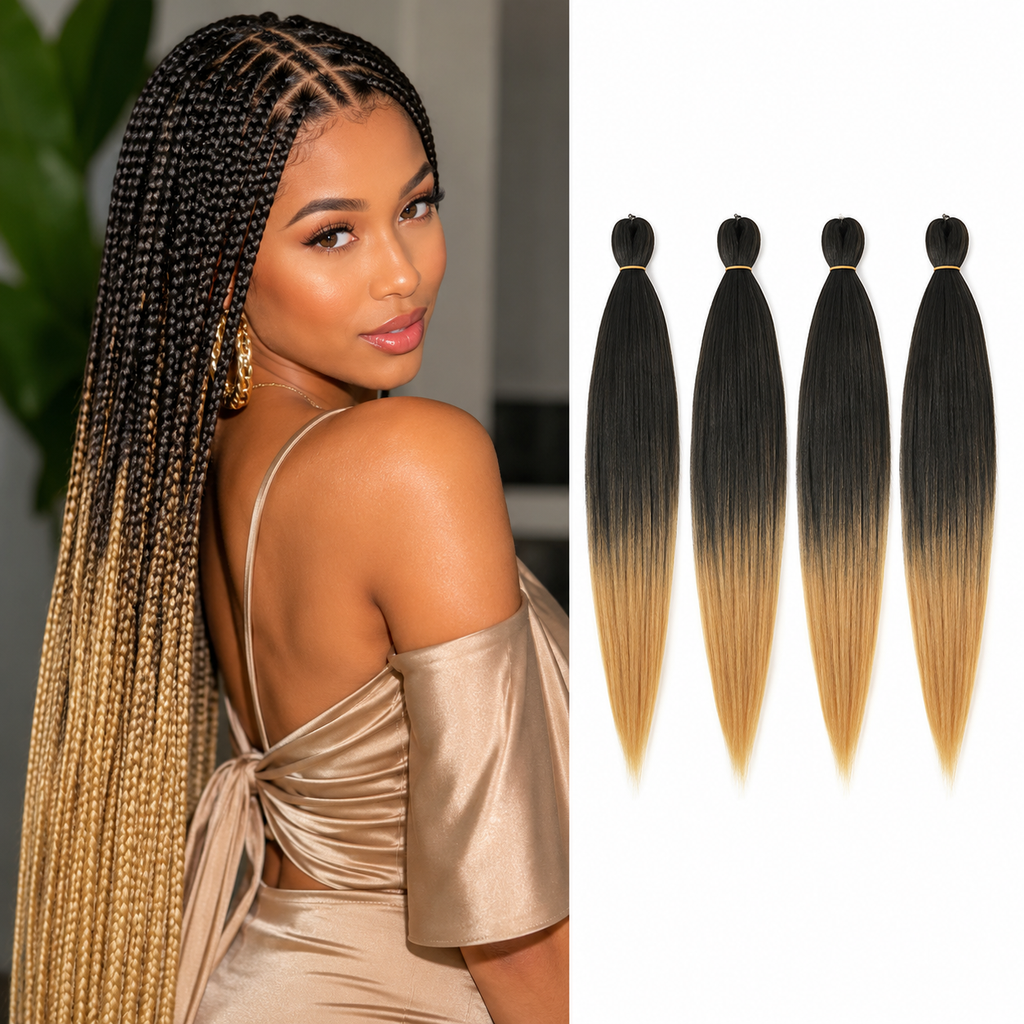 Cabelo para Tranças Jumbo Pré-Esticado | Textura Yaki | 16 a 48 Polegadas | Fibra Sintética Box Braids
