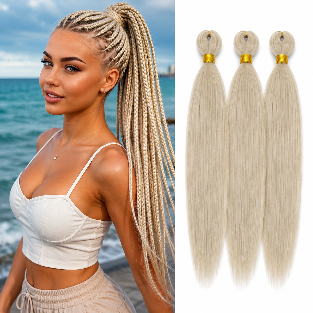 Cabelo para Tranças Pré-Esticado 26 Polegadas – Pack de 3 | Textura Yaki | Fibra Sintética Kanekalon