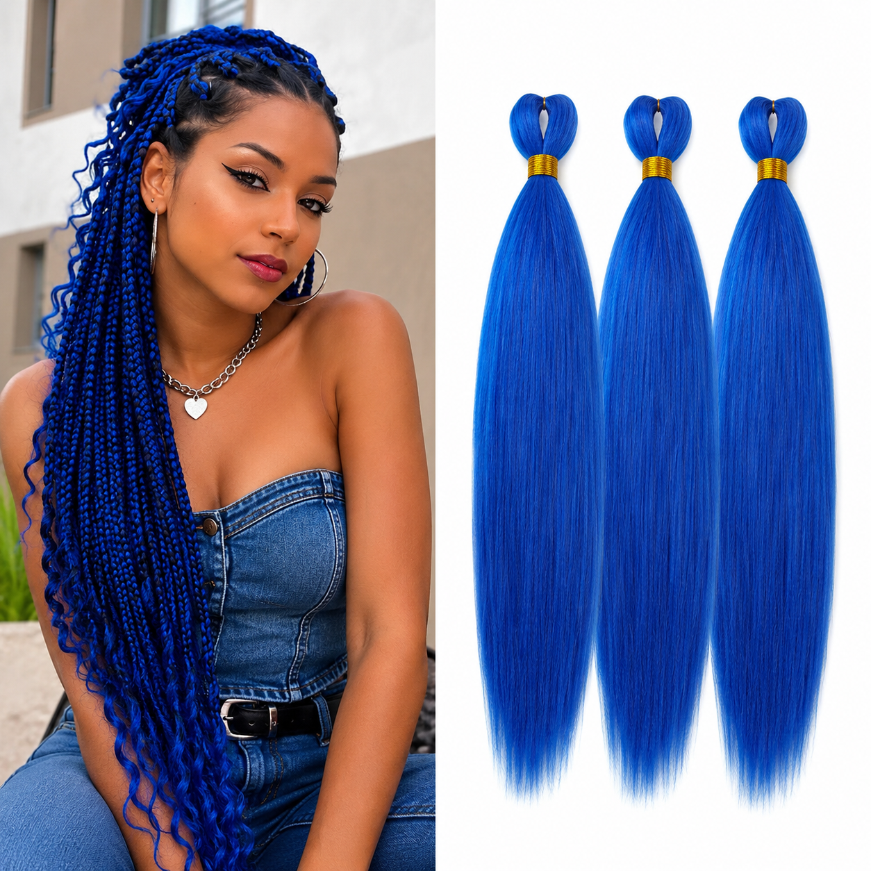 Cabelo para Tranças Pré-Esticado 26 Polegadas – Pack de 3 | Textura Yaki | Fibra Sintética Kanekalon