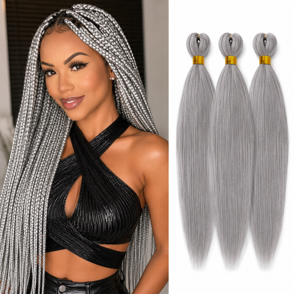 Cabelo para Tranças Pré-Esticado 26 Polegadas – Pack de 3 | Textura Yaki | Fibra Sintética Kanekalon