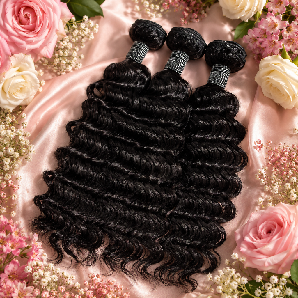 Mechas Deep Wave Cabelo Humano Brasileiro – Remy Hair Virgem | 10 a 40 Polegadas | Pack de 3 ou 4