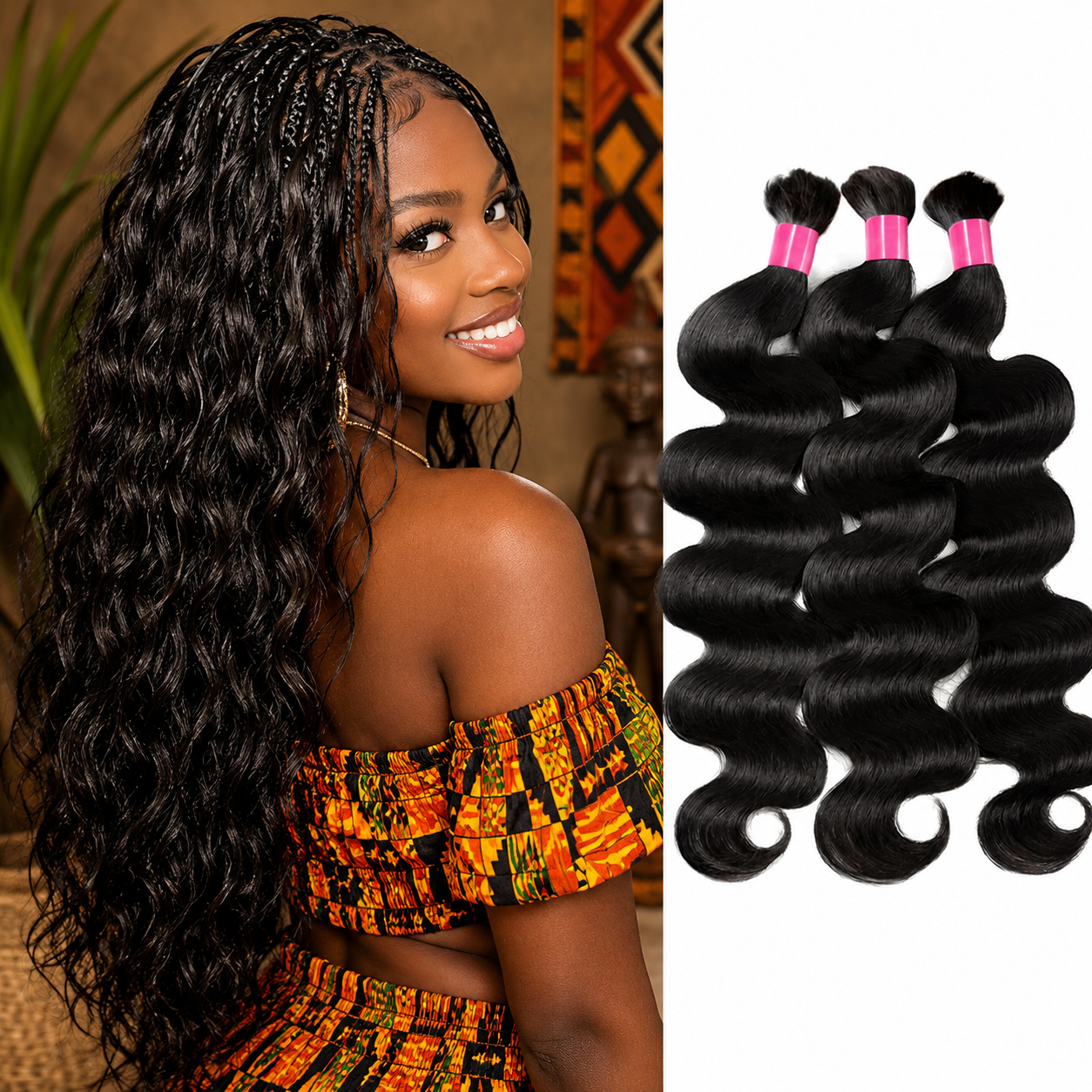 Extensões Boho Braids Cabelo Humano | Body Wave | 100g | 12" a 32"