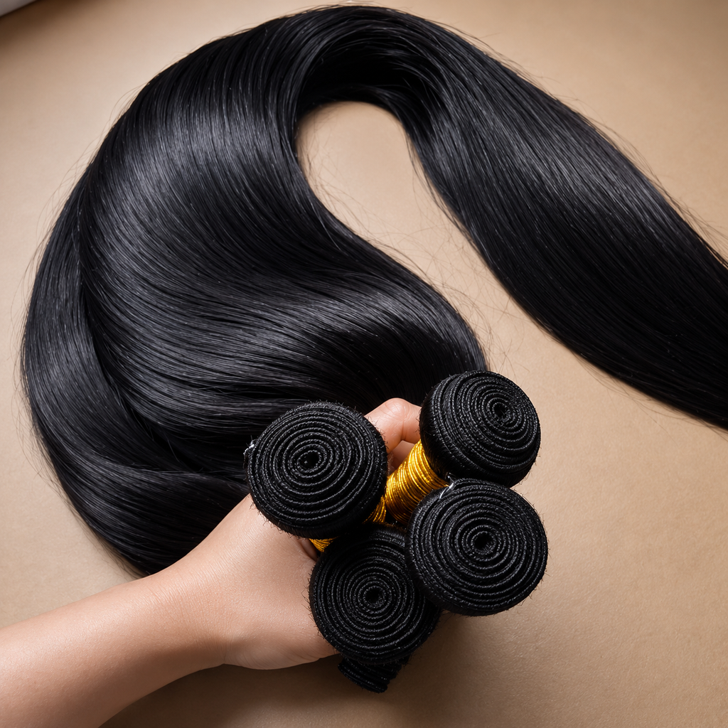 Mechas Straight Cabelo Humano Brasileiro – Remy Hair Virgem | 10 a 40 Polegadas | Pack de 3 ou 4