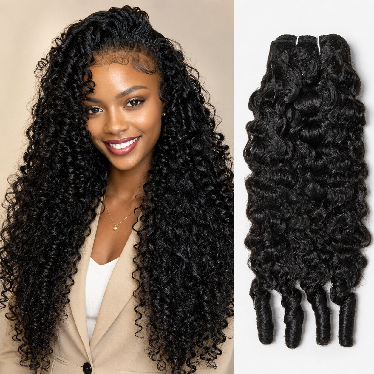 Mechas de Cabelo Humano Cacheado Burmese | Qualidade Premium