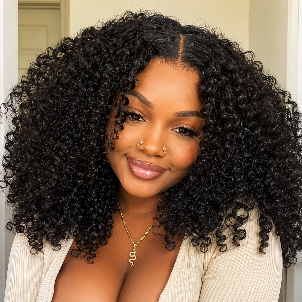 Mechas de Cabelo Humano Afro Kinky Curly Indiano – 4B 4C Virgem | Remy Hair | 8 a 24 Polegadas