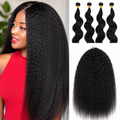 Extensão de Cabelo Humano Crochet Kinky Straight – Pré-Separado, Sem Nós e Reutilizável