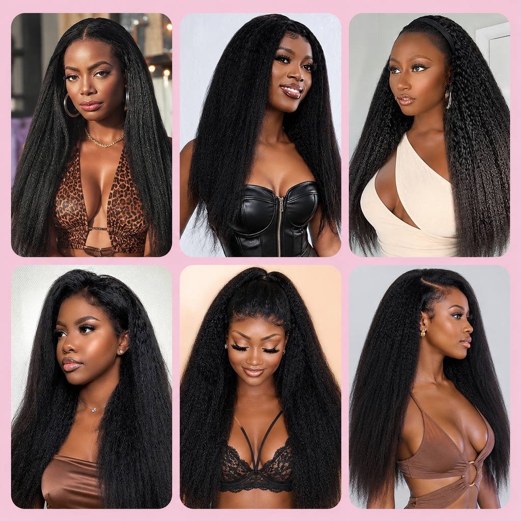 Extensão de Cabelo Humano Crochet Kinky Straight – Pré-Separado, Sem Nós e Reutilizável