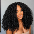 Peruca Afro Kinky Curly U/V Part – 100% Cabelo Humano | Sem Cola | Sem Leave Out