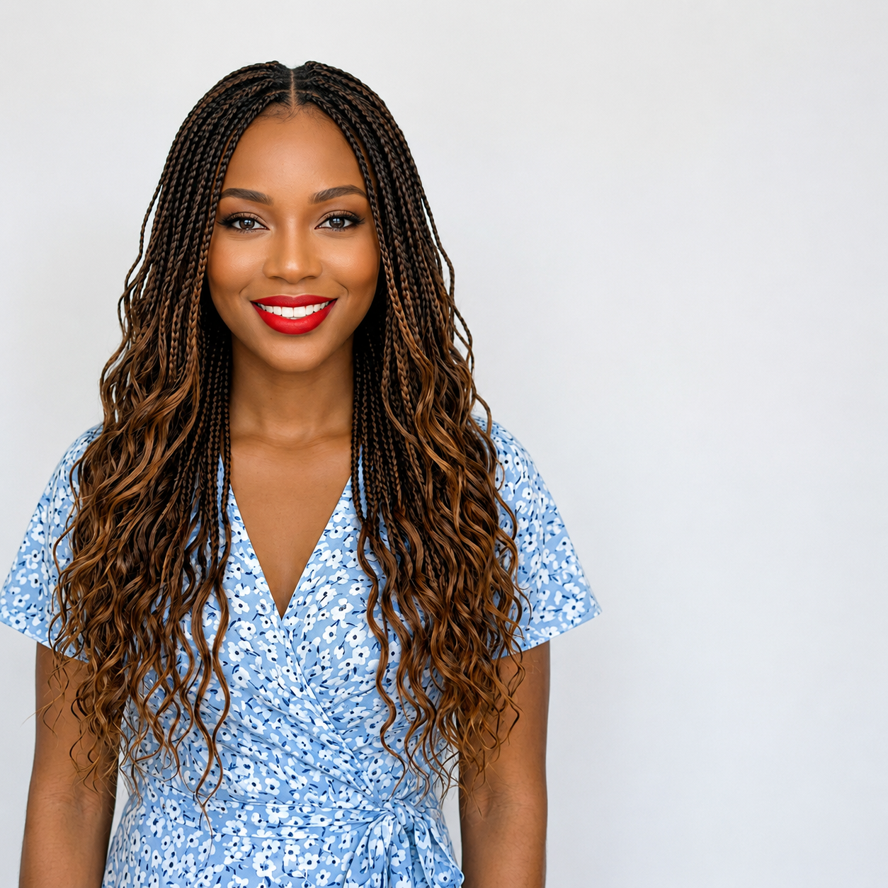 Cabelo Sintético Pré-Esticado French Curls | Spiral Curl Ombré | Loose Wave